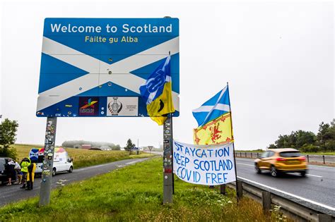 Coronavirus Scotland Scots Nationalists Protest At Border In Ppe And