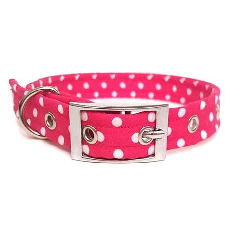 Dog Collar Pink Dog Collar Poka Dots Female By Dogsgoneroaming Pink