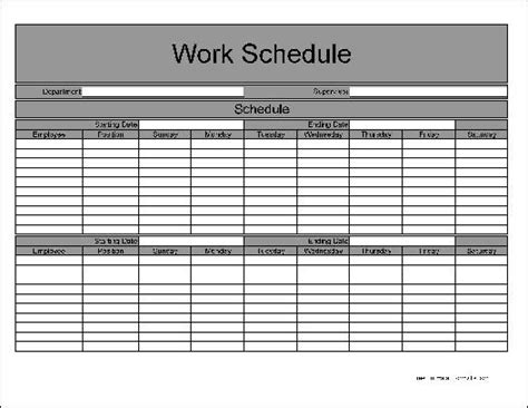 Bi Weekly Schedule Template Printable Schedule Template