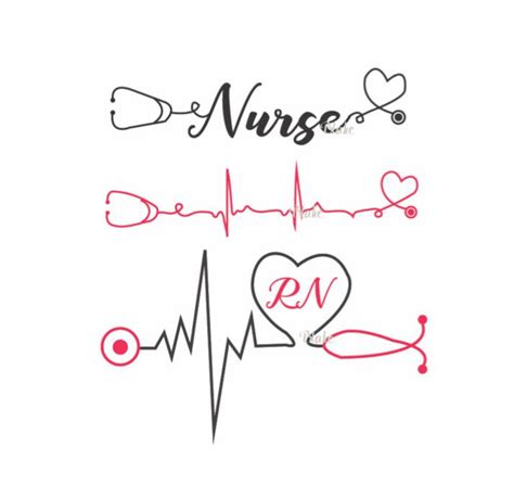 Nurse With Heartbeat And Stethoscope Svg Nurse Svg Heartbeat Etsy