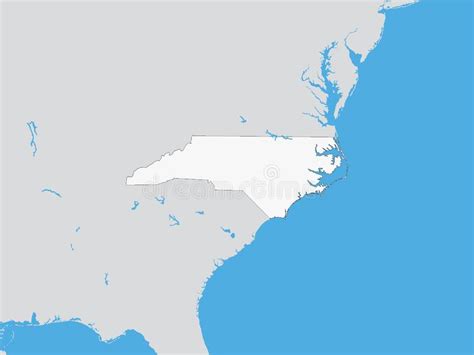 Detailed Political Map Of The Us Federal State Of North Carolina Stock