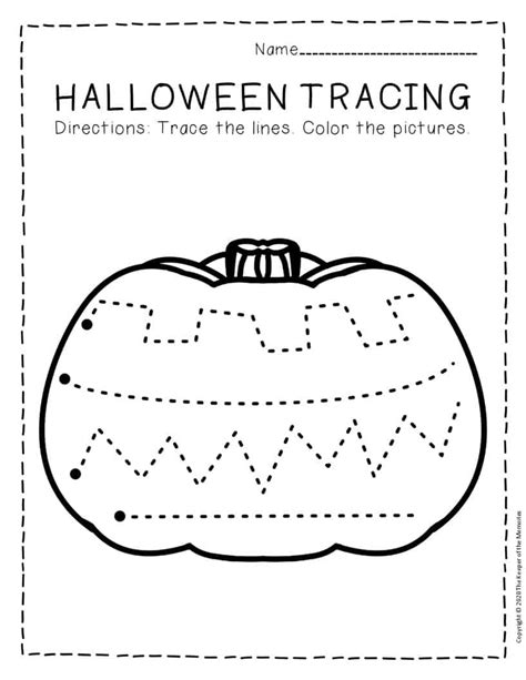 Free Printable Tracing Halloween Preschool Worksheets The Keeper Of