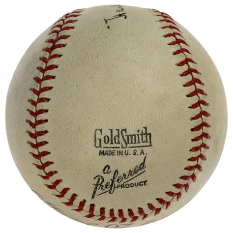 Hank Greenberg Signed Goldsmith Baseball Psa Loa Graded 65