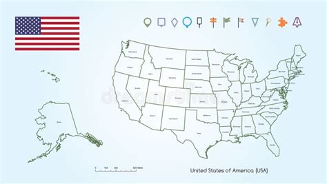 United States Map Outline Stock Illustration Illustration Of Graphic