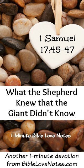 the shepherd knew the giant didn t if you don t know that small stones can kill giants in our