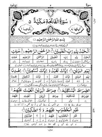 Quran Surah Al Fatiha Urdu Translation Tarjuma Word To