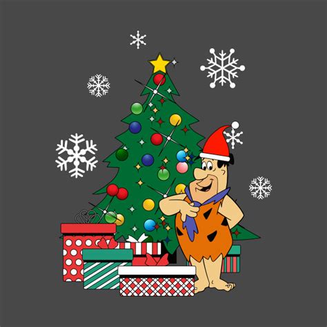 Fred Flintstone Around The Christmas Tree Fred Flintstone T Shirt