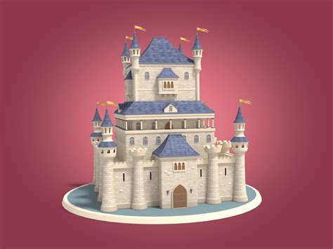 Cartoon Medieval Castle 3d Model By Ocstard