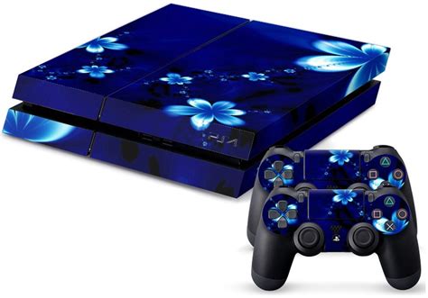 Sony Ps4 Skin Blue Flower