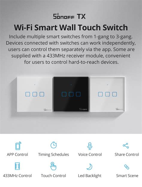 Sonoff Tx Series Wifi Smart Wall Switches T0t1t2t3 Smart Wifi