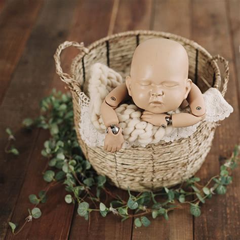 Newborn Baby Photography Posing Basket Props Little Baby Photo Shoot
