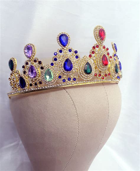 Rainbow Colorful Tiara Victorian Rainbow Crown Royalty Etsy