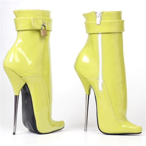 extreme 7 high heel ballet boots stiletto patent ankle lockable padlock uk3 11 ebay