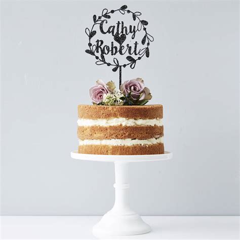 Personalised Couples Floral Wedding Cake Topper By Sophia Victoria Joy