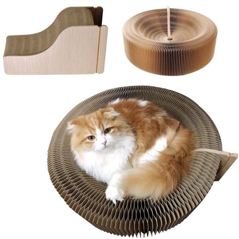 Cat Scratcher Lounge Bed Collapsible Corrugated Cardboard Scratching
