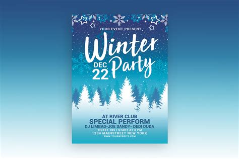 Winter Party Flyer ~ Flyer Templates ~ Creative Market
