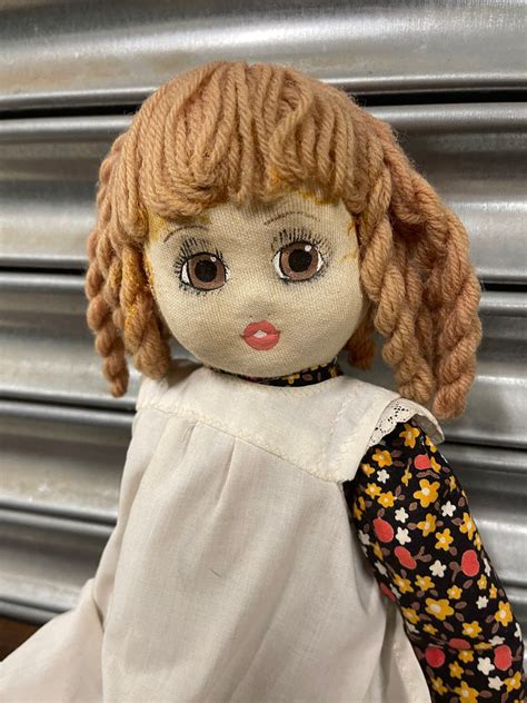 Vintage Circa 1940s 50s Cloth Rag Doll With Painted Face Etsy Uk