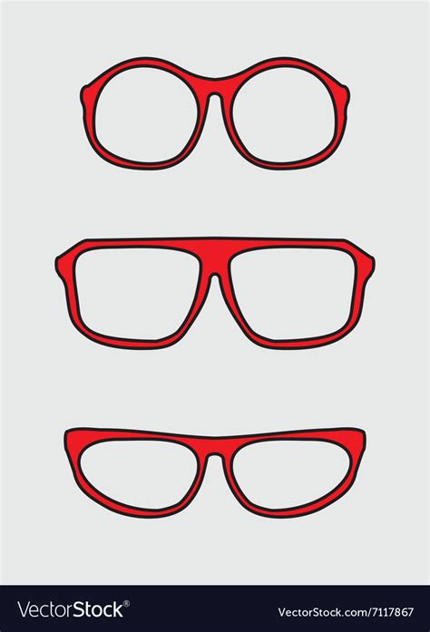 Red Nerd Glasses With Thick Holder Royalty Free Vector Image
