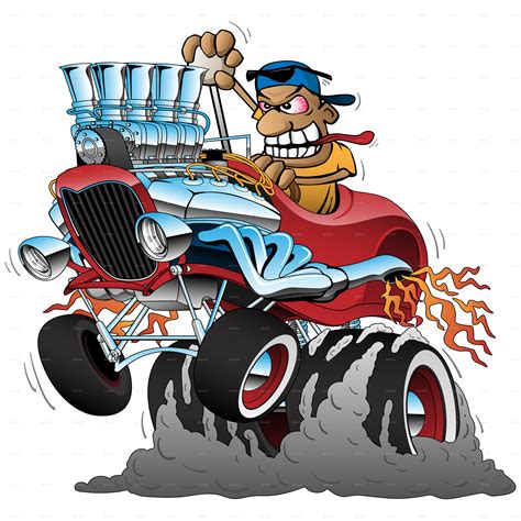 Download Highboy Hot Rod Race Car Cartoon Vector Illustration Hot Rod