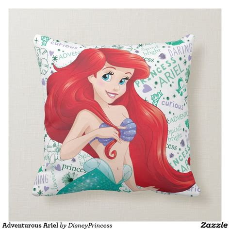 Adventurous Ariel Throw Pillow Throw Pillows Mermaid Pillow