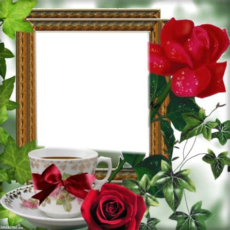 Great selection of all kinds of flower images. Montage photo Cadre tasse et roses - Pixiz