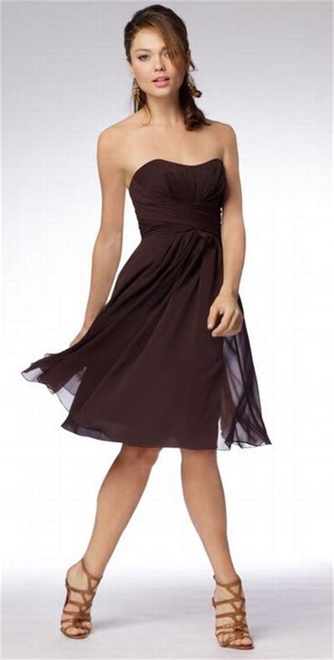 Wtoo Short Strapless Crinkle Chiffon Flowy Bridesmaid Dress 985 French