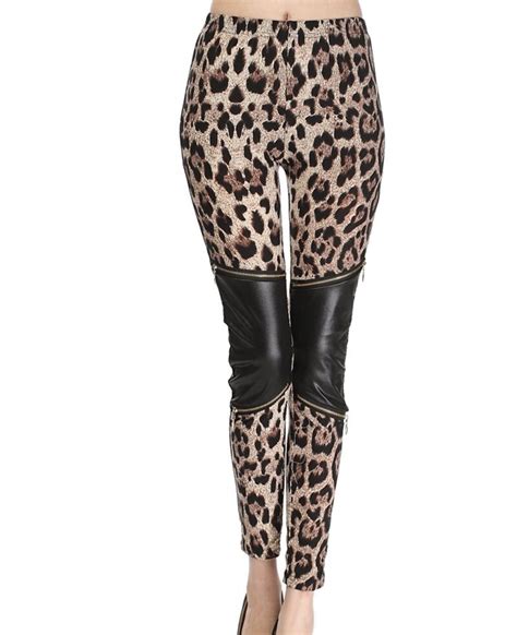 Women Slim Fashion Leggings Lady Skinny Leopard Legging Female Fake