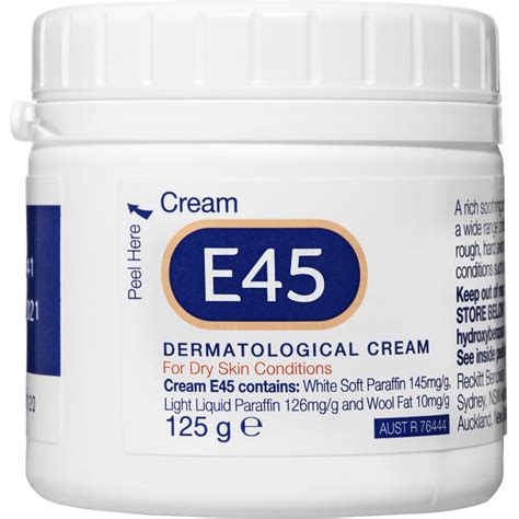 E45 Moisturising Cream For Dry Skin And Eczema 125g Woolworths