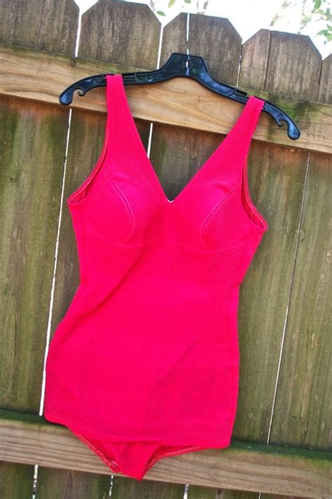 Vintage Hot Pink Bathing Suit 1960s Catalina Pinup One Piece