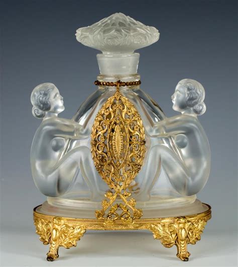 2 Pc Nude Figural Perfume Bottle Lot W Lalique
