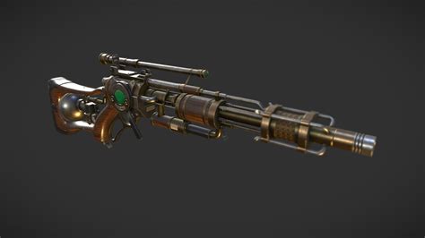 Steampunk Pneumatic Carbine Rifle 3d Model By Superbucky91