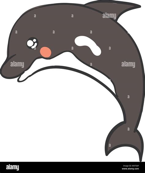 Cute Killer Whale Illustration Vector On White Background Stock