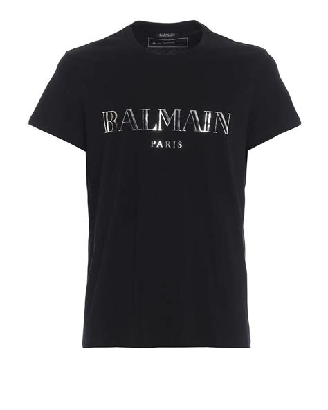 Lyst Balmain Black Cotton T Shirt In Black For Men Save 38