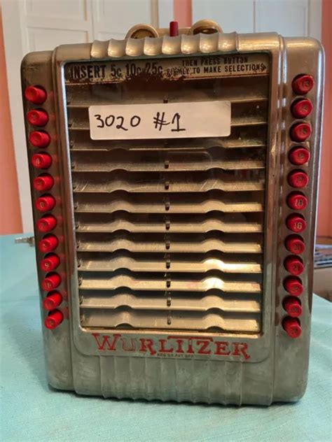 Vintage Wurlitzer 3020 Wallbox For 24 Selection Jukeboxes 35000