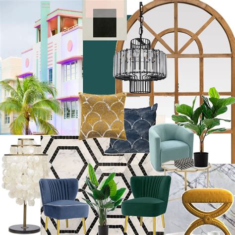 Art Deco Miami Style Interior Design Mood Board By Morinb Style