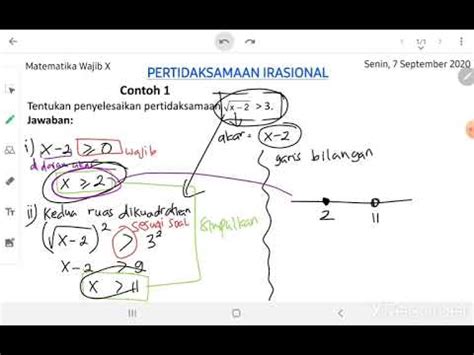 Matematika Wajib X Pertidaksamaan Irasional Youtube