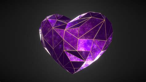 Purple Crystal Heart Buy Royalty Free 3d Model By Behnam Gbehnamg