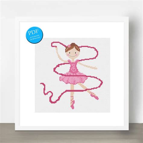 Ballerina Ribbon Dance Counted Cross Stitch Digital Download Etsy