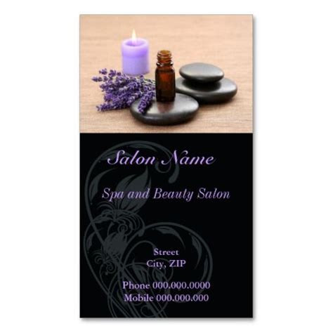 Spa Beauty Massage Wellness Salon Business Card Salon Business Cards Beauty Salon Business