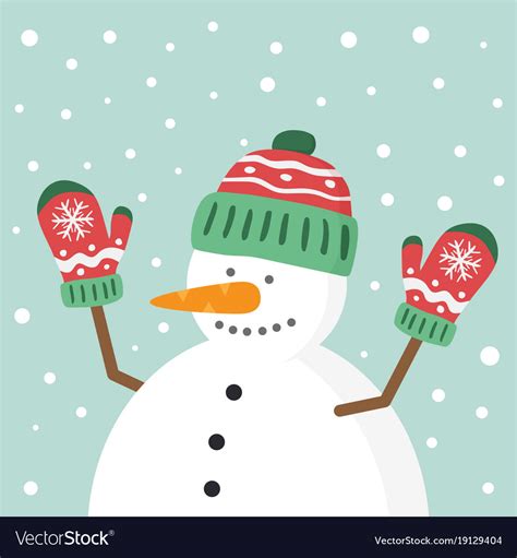Happy Snowman Character With Hello Royalty Free Vector Image