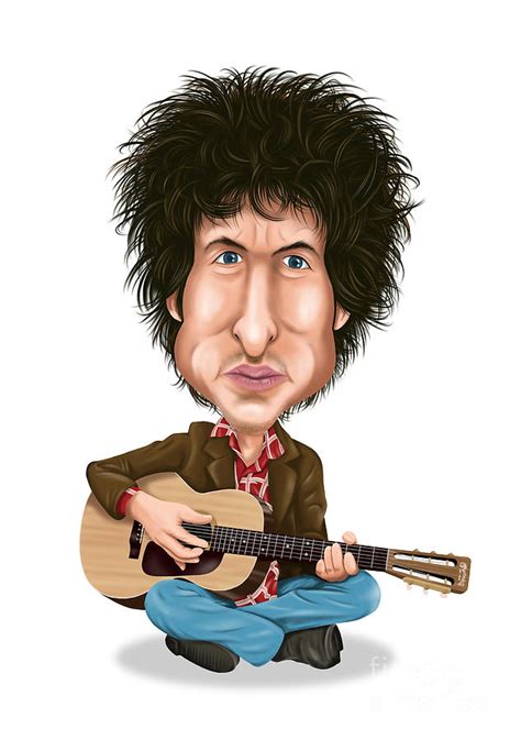 Bob Dylan Caricature Digital Art By Tensgraphy Fine Art America