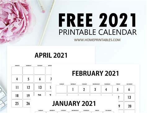 April 2021 Calendar Floral Download This Free Vector About Modern