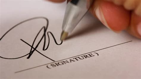 Document Signature Paper Signature Signing A Printed Form Signature