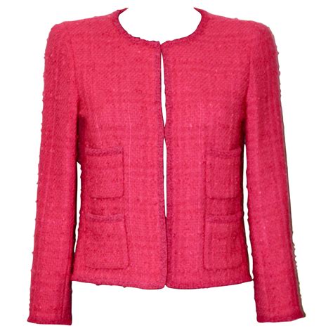 Chanel Pink Tweed Jacket At 1stdibs Chanel Pink Blazer Chanel Pink