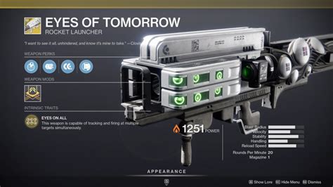 How To Unlock Eyes Of Tomorrow Exotic Rocket Launcher In Destiny 2