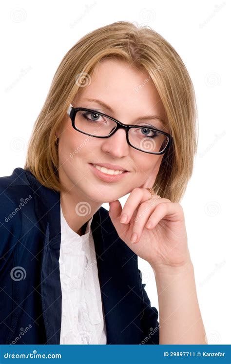 Close Up Portrait Of A Cheerful Business Woman Stock Image Image Of
