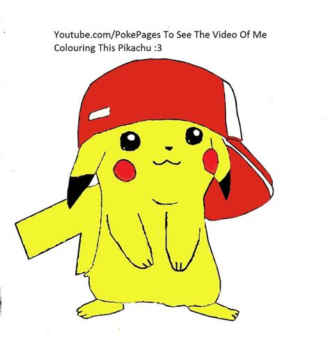 Pikachu Wearing Ashs Hat By Pokepages105 On Deviantart