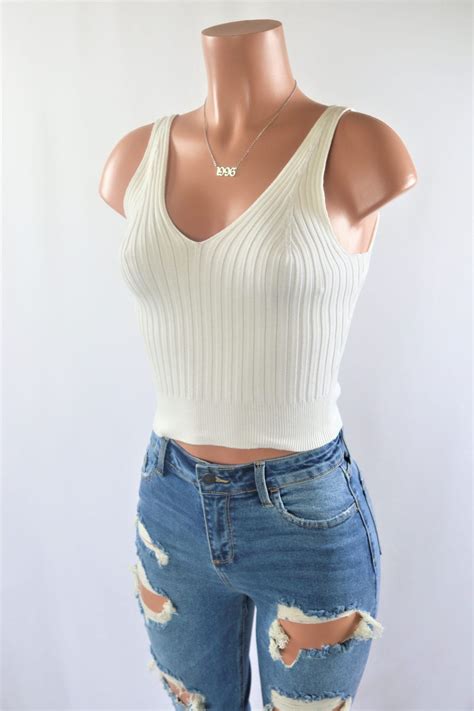 Ribbed Knit Halter Top Plain Halter Knitted Crop Top 5 Colors