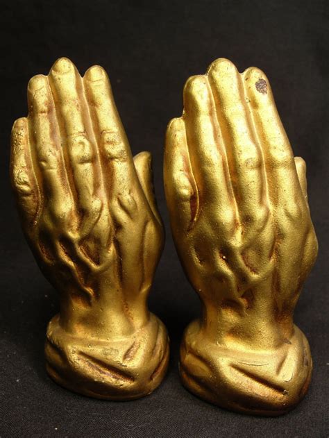 Vintage Gold Prayer Praying Hands Holy Bible Religious Salt Etsy