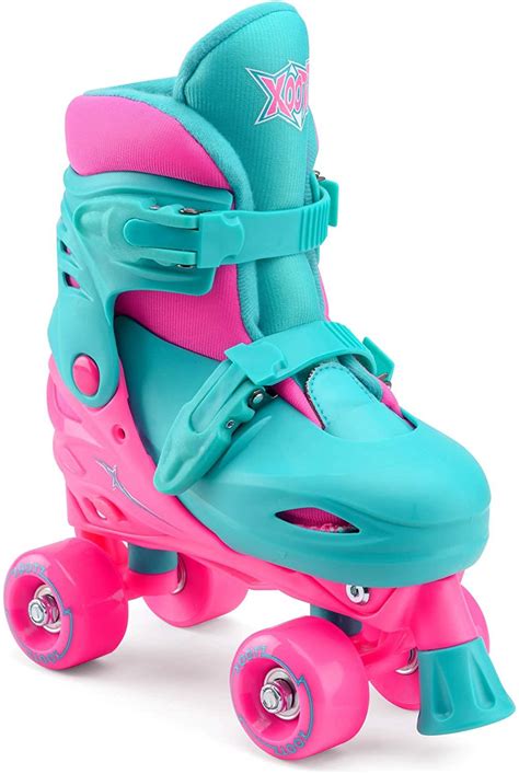 Junior Adjustable Quad Roller Skates Boots Childrens Kids 4 Wheel